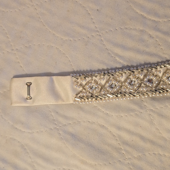 Handmade Beads,Pearls, Rhinestones Belt, Wedding Dress, Evening Wear 28 inches